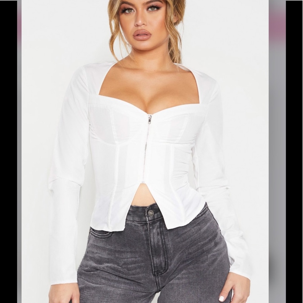 Zip front corset top